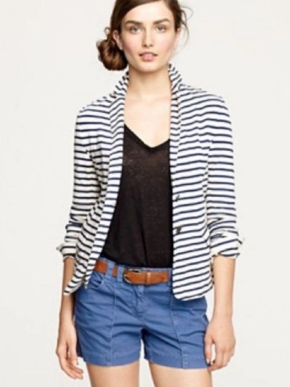 J Crew Maritime Knit Cotton  striped Blazer size small